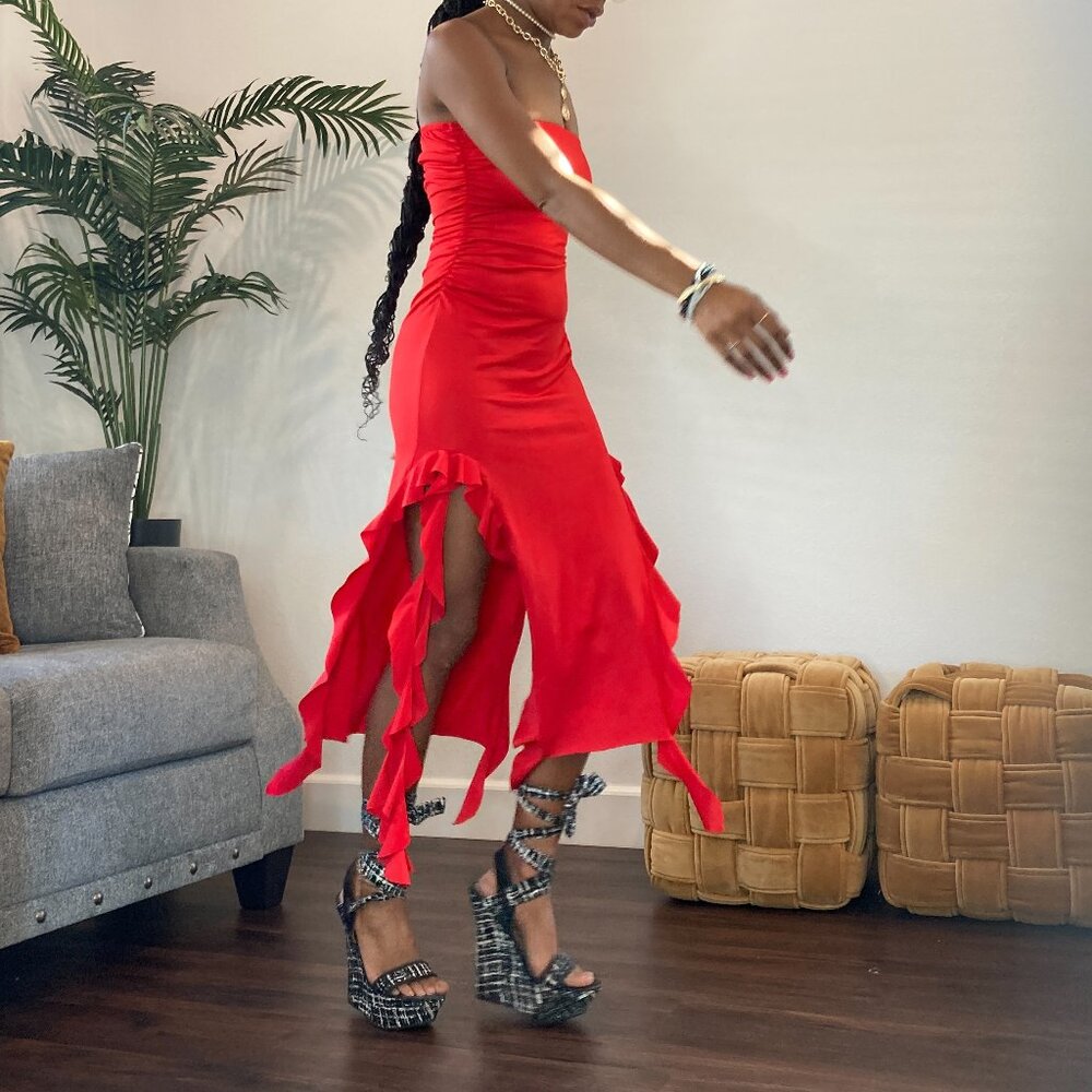 Perfect Fit XS Hot Red Senorita Salsa Dress